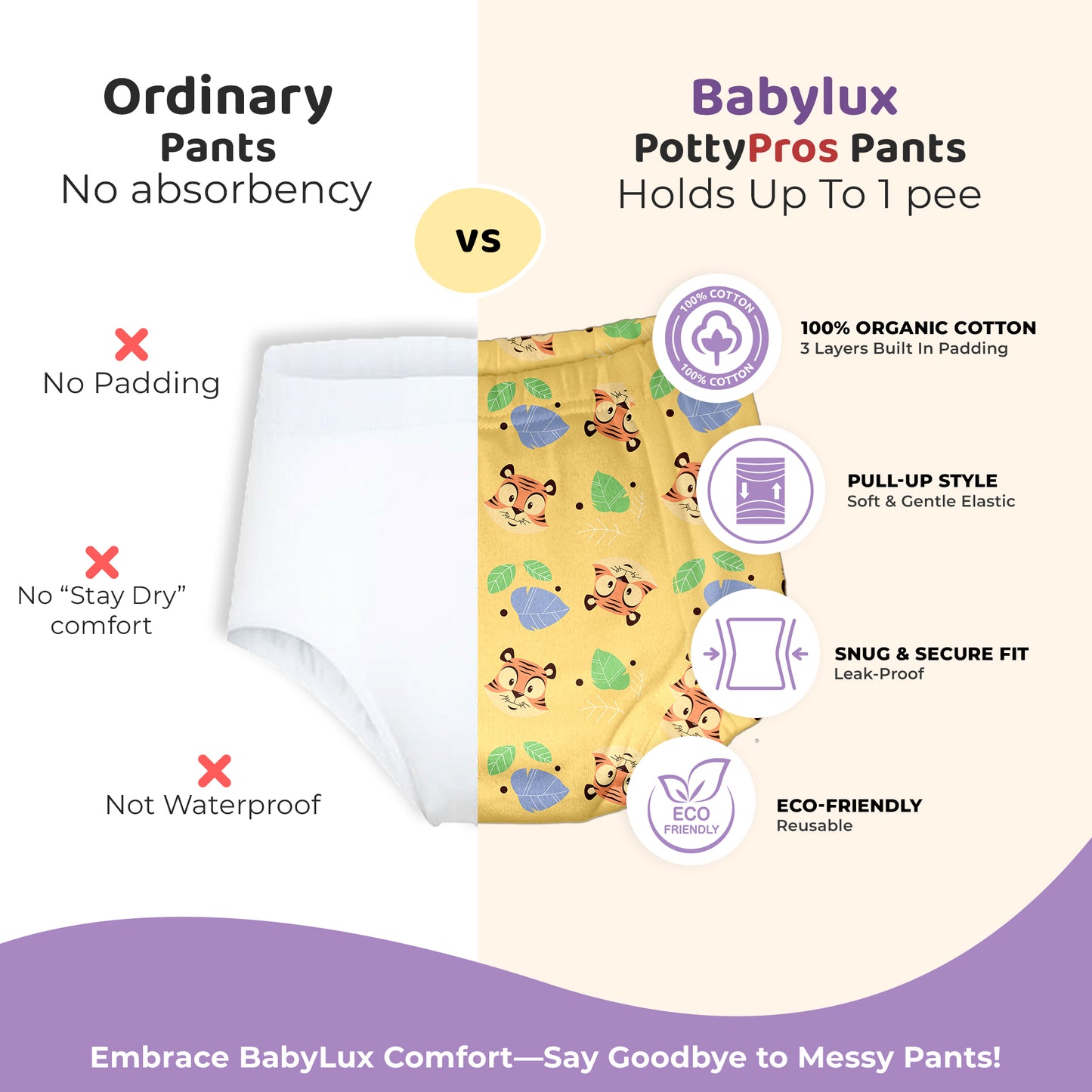 Babylux POTTY PROS Reusable Padded Underwear