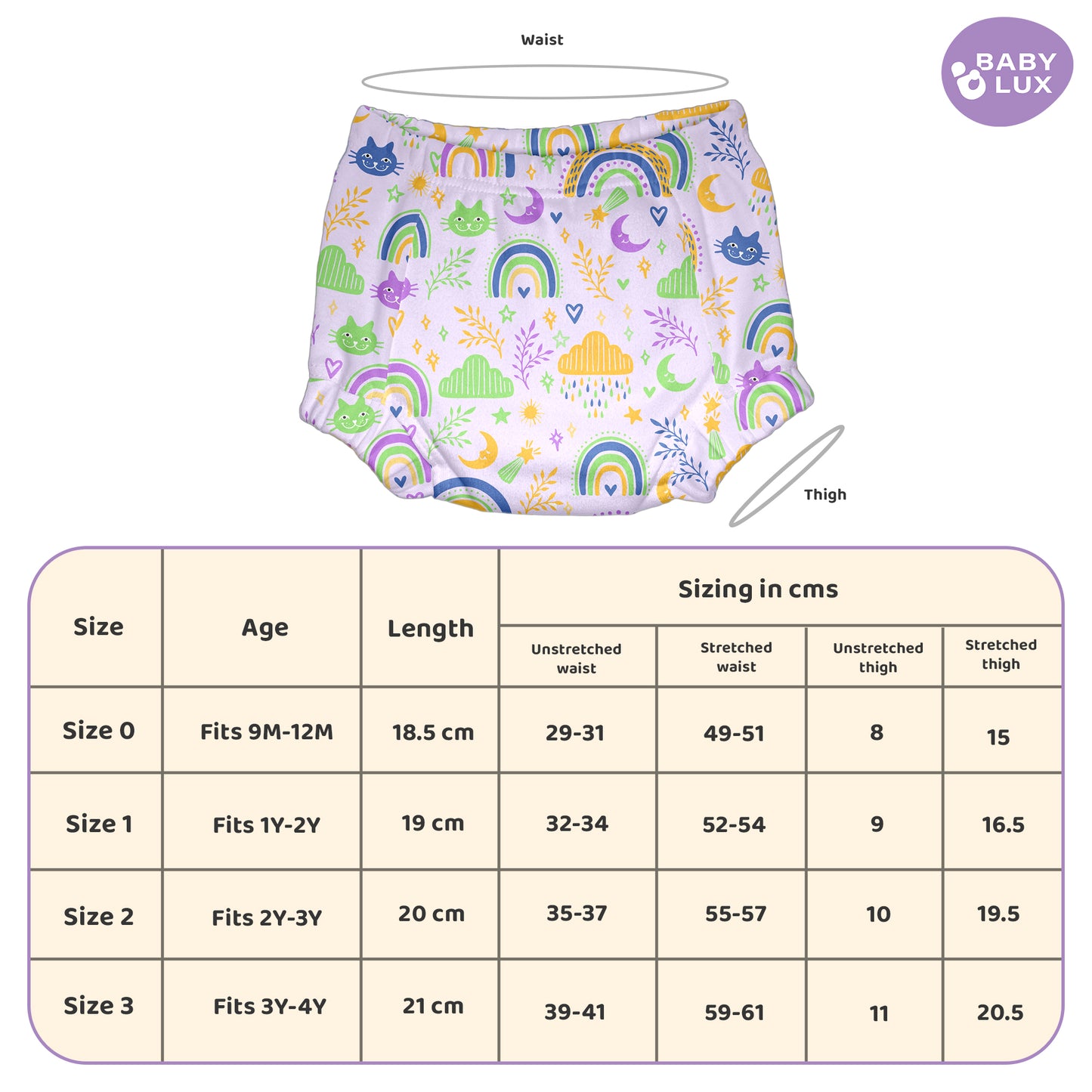 Babylux POTTY PROS Reusable Padded Underwear