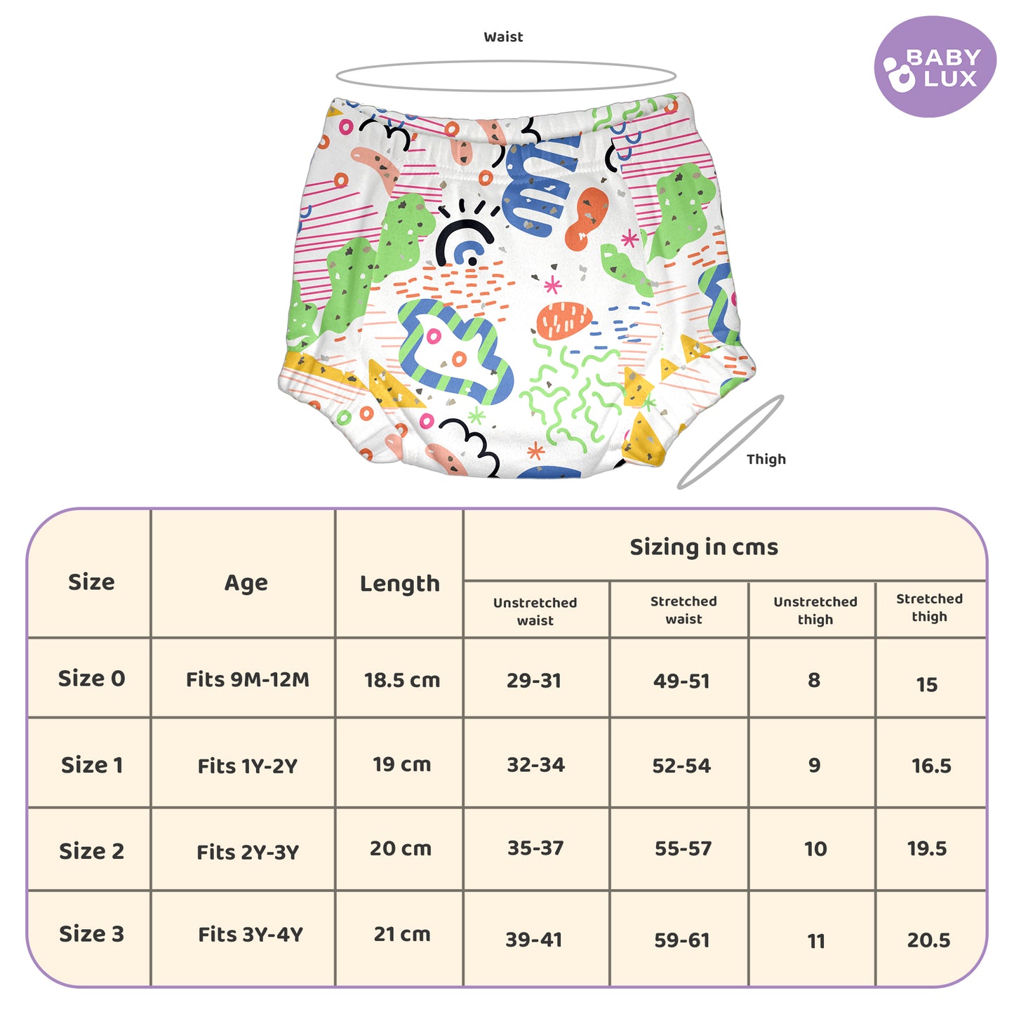 Babylux POTTY PROS Reusable Padded Underwear