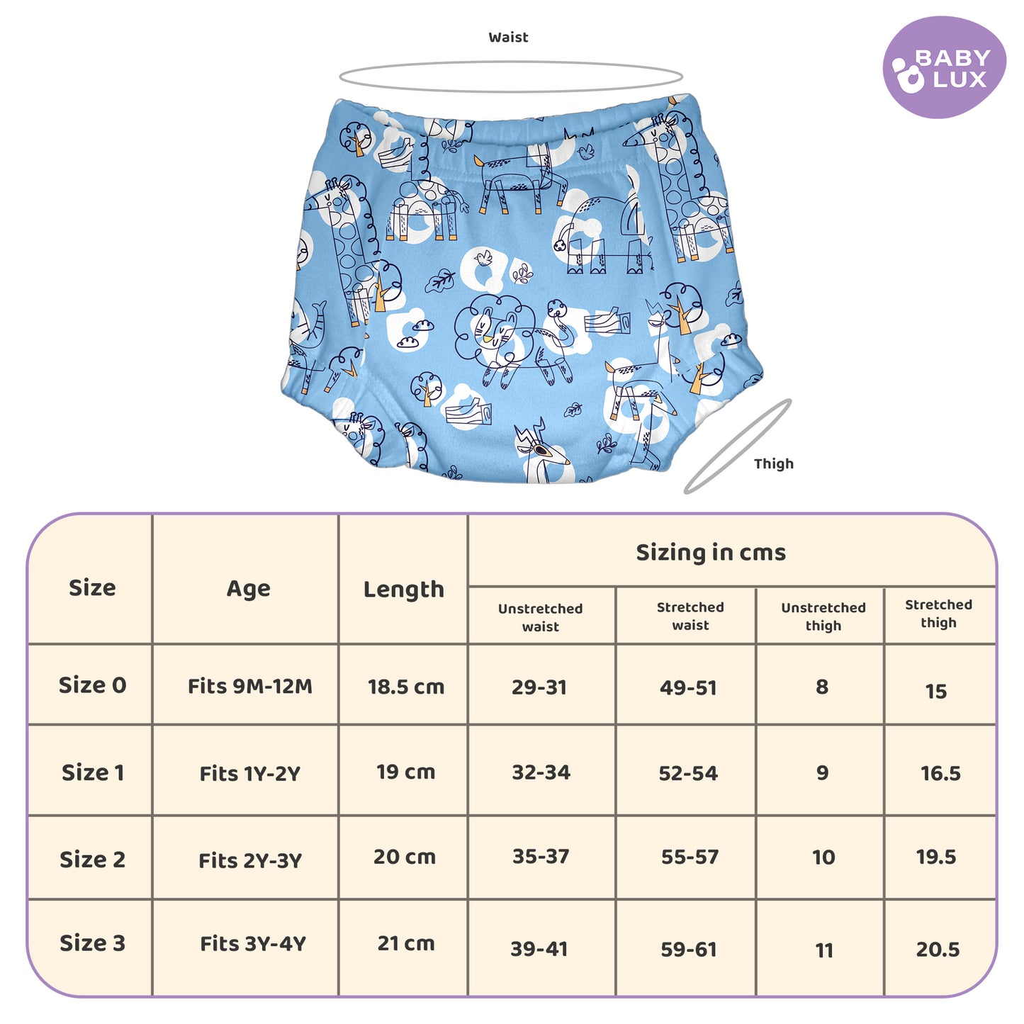 Babylux POTTY PROS Reusable Padded Underwear
