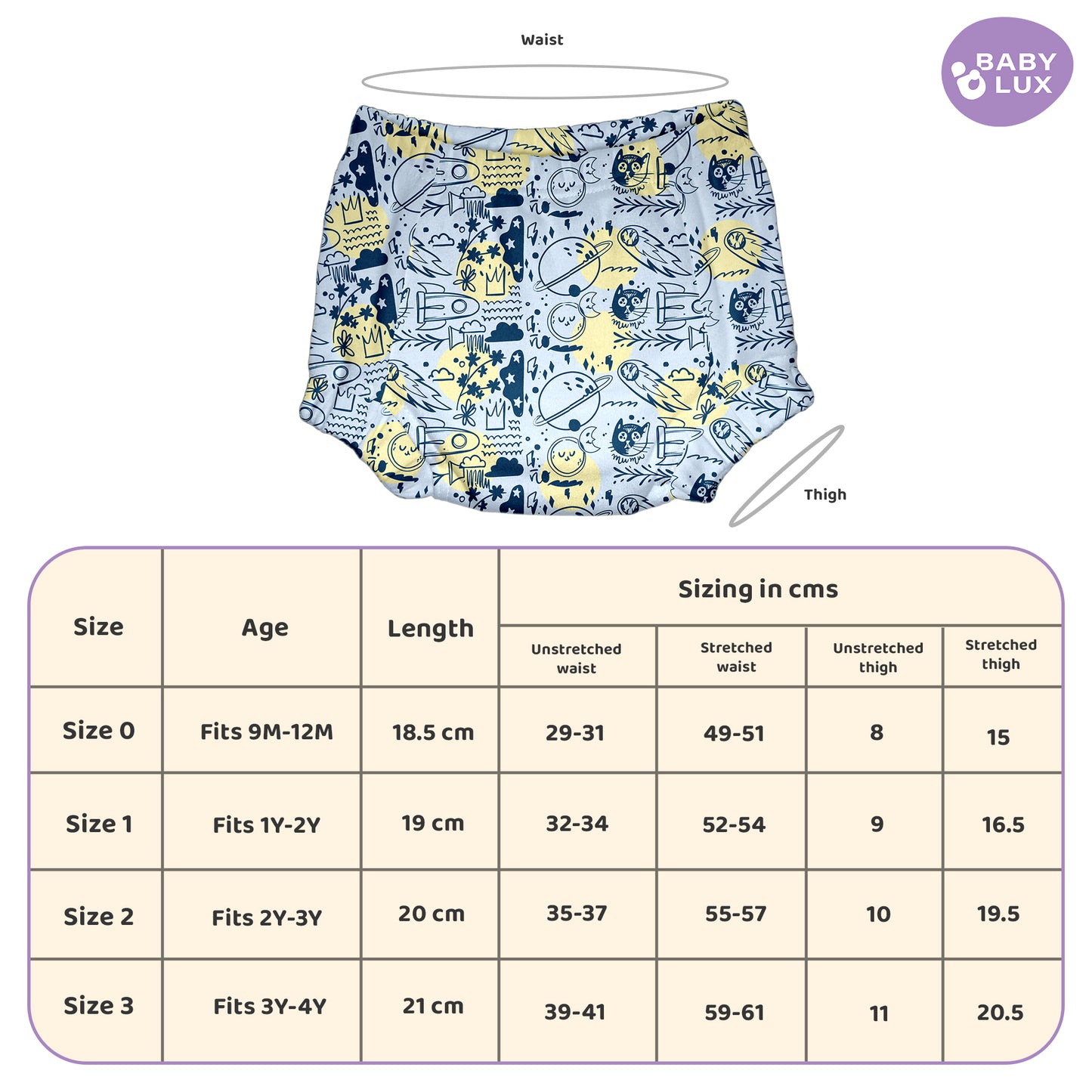 Babylux POTTY PROS Reusable Padded Underwear