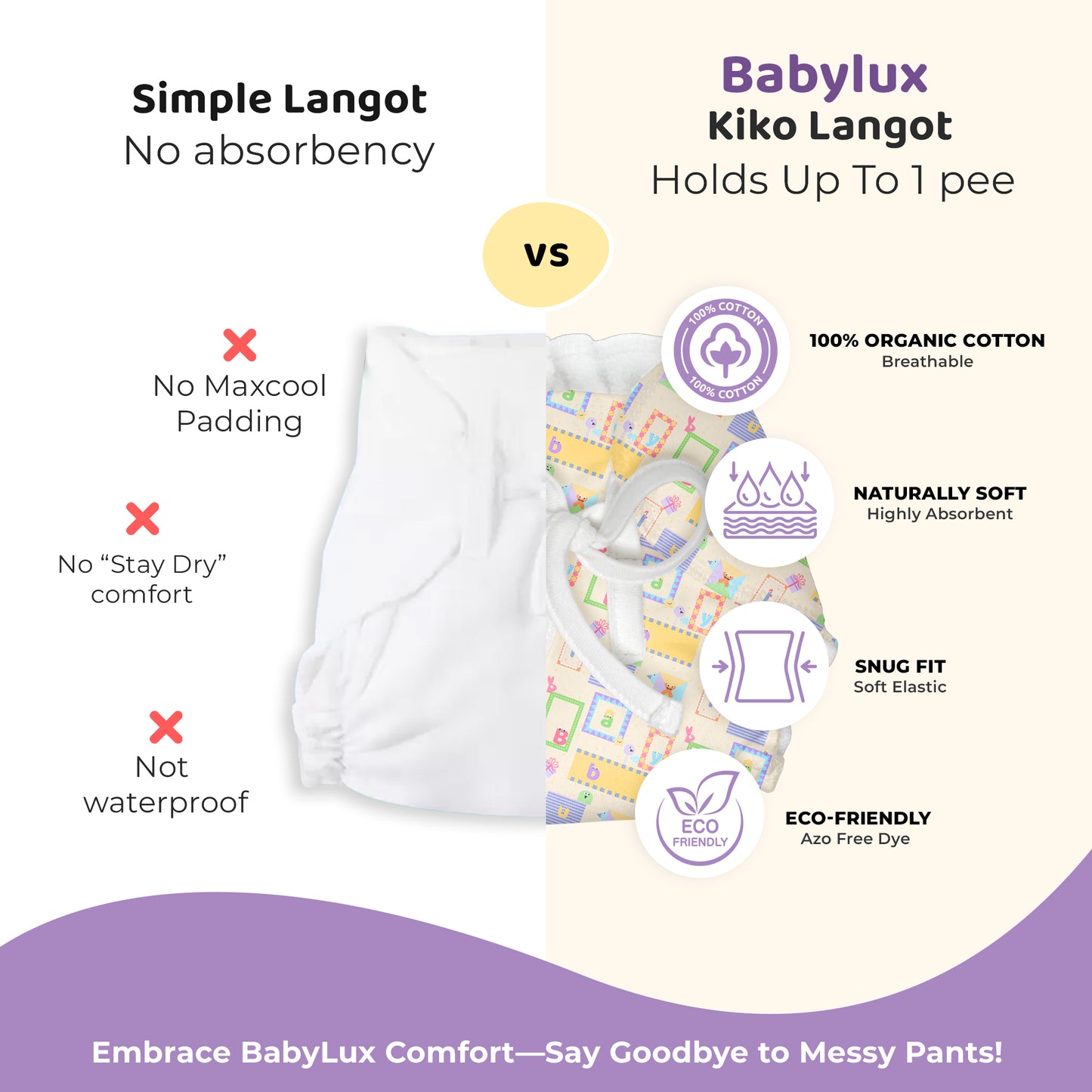 Babylux Kiko Dry Feel Padded Langot
