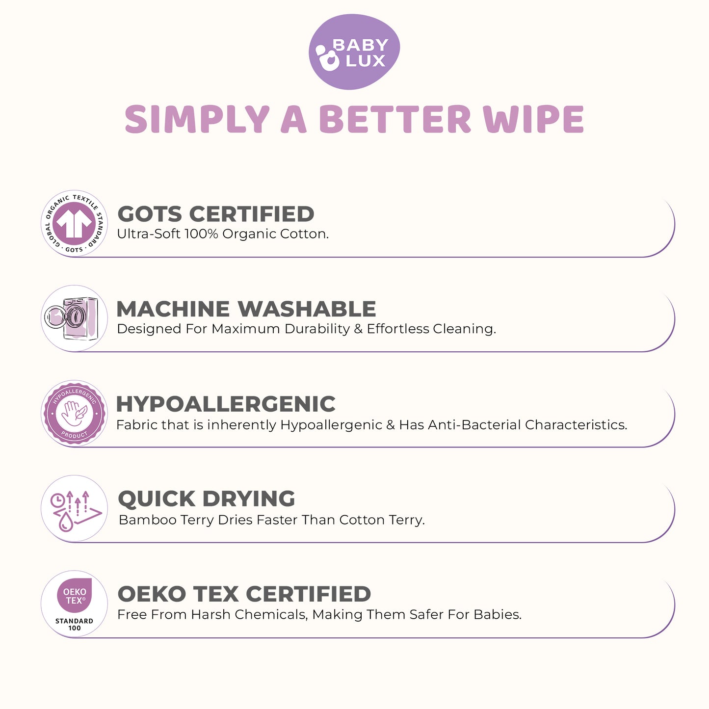 BABYLUX Reusable Cloth Wipes