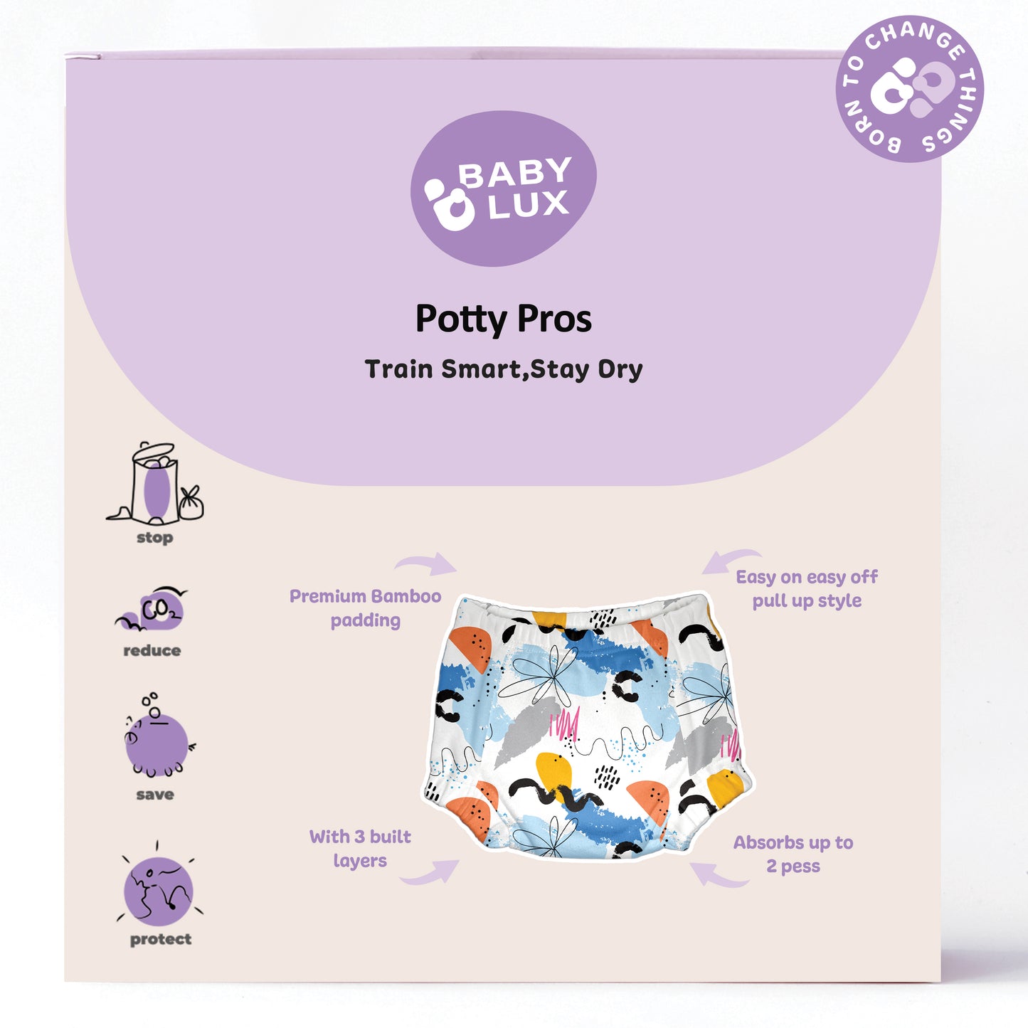 Babylux POTTY PROS Reusable Padded Underwear