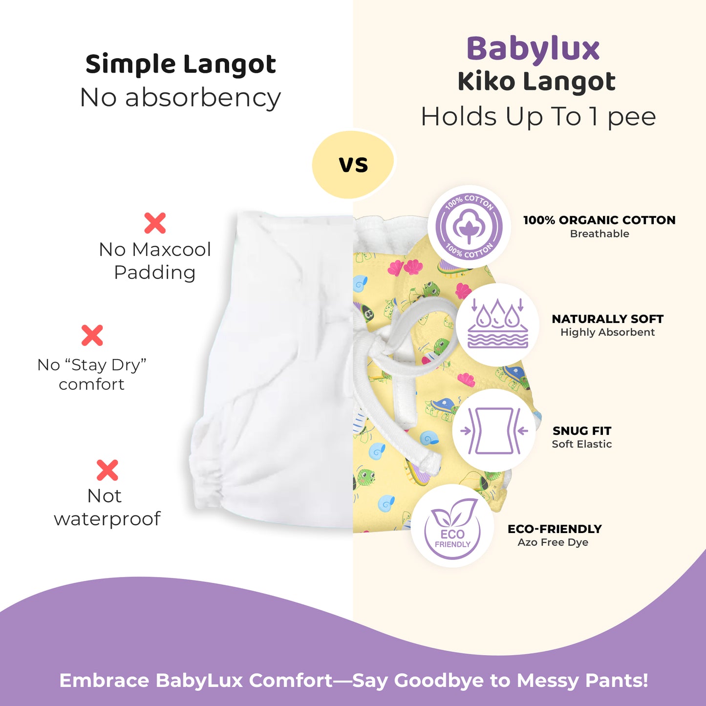 Babylux Kiko Dry Feel Padded Langot