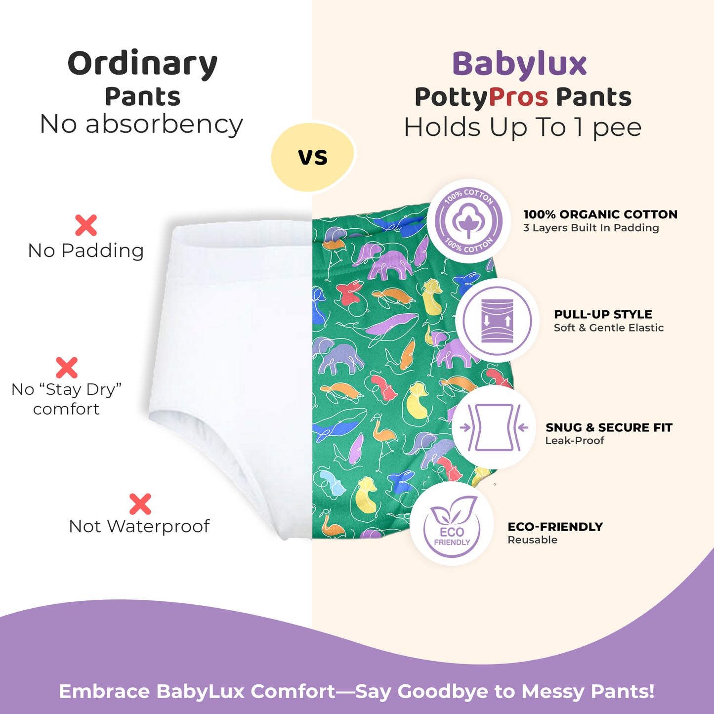Babylux POTTY PROS Reusable Padded Underwear