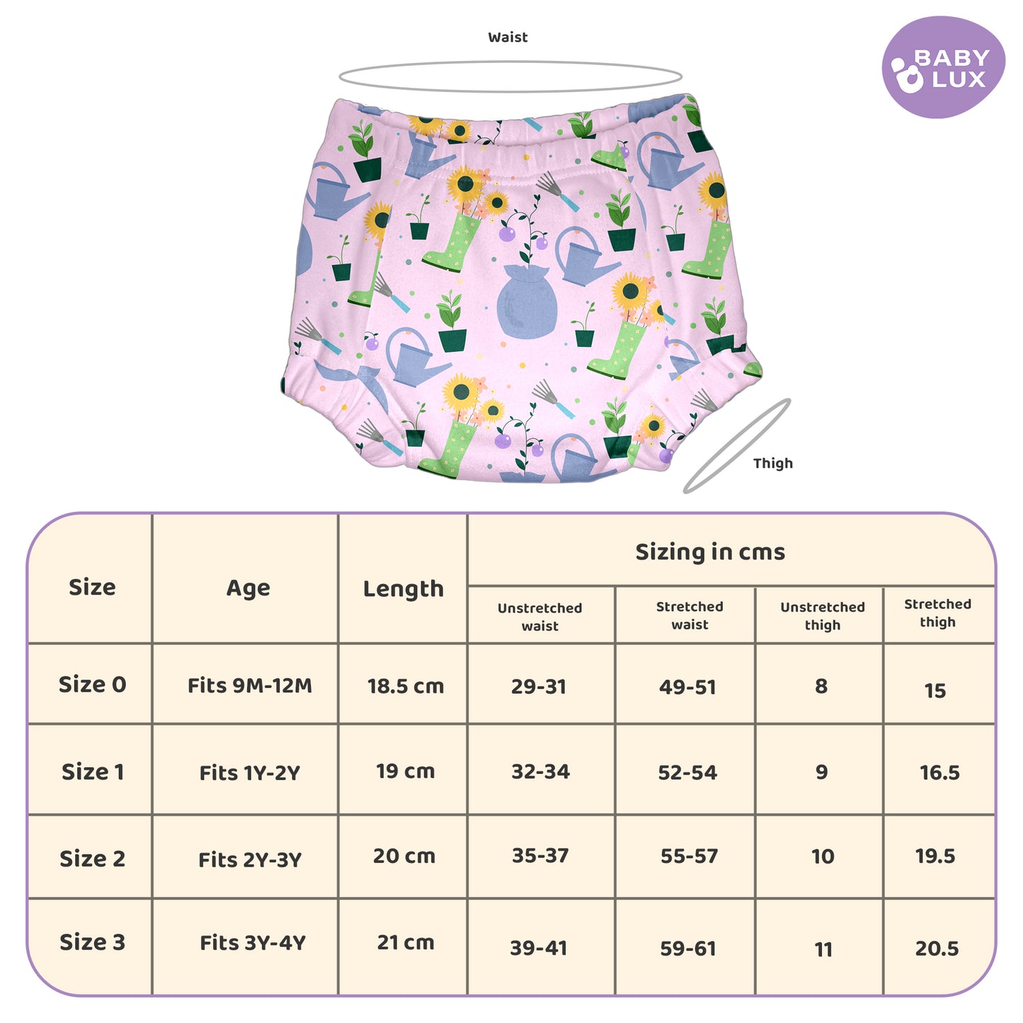 Babylux POTTY PROS Reusable Padded Underwear