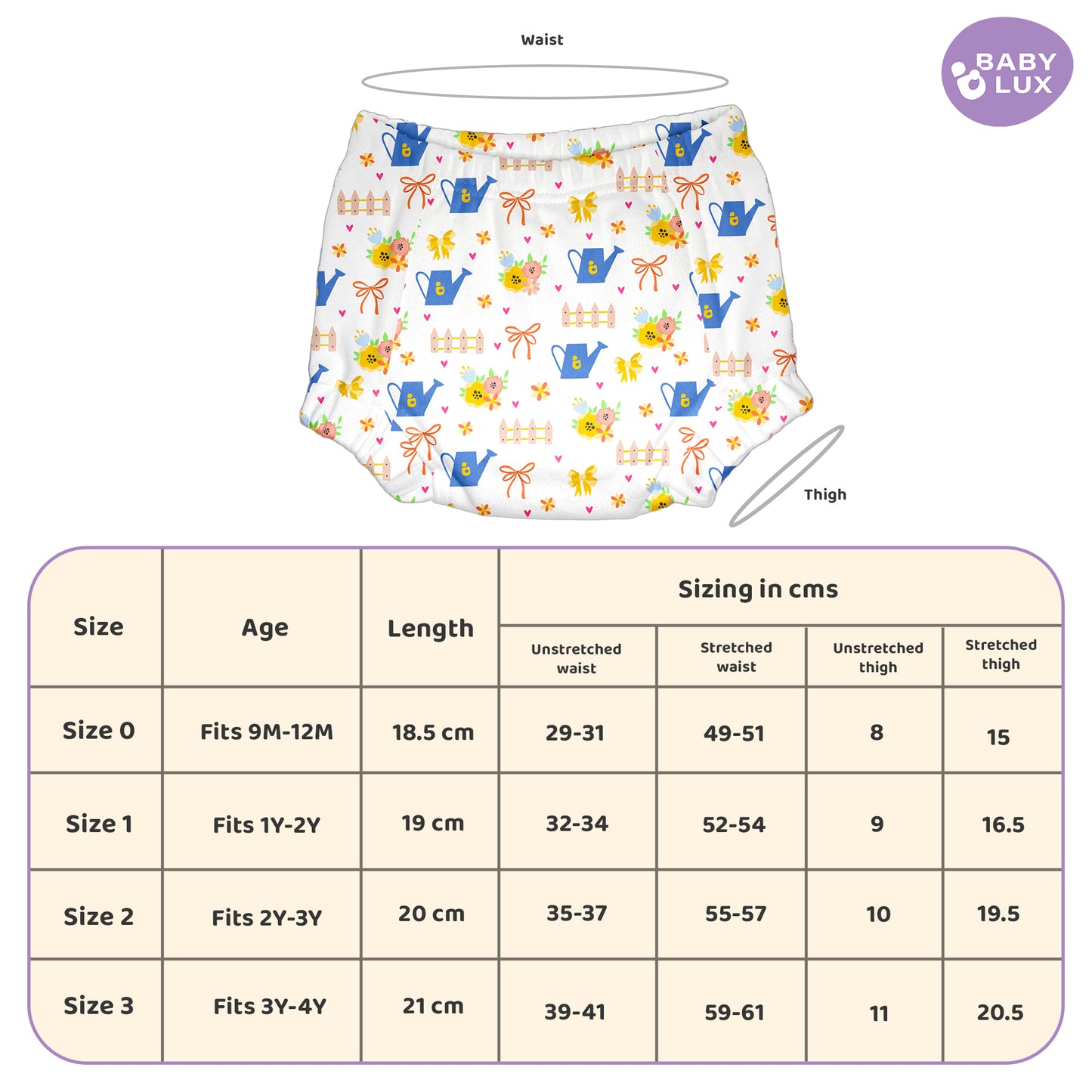 Babylux POTTY PROS Reusable Padded Underwear