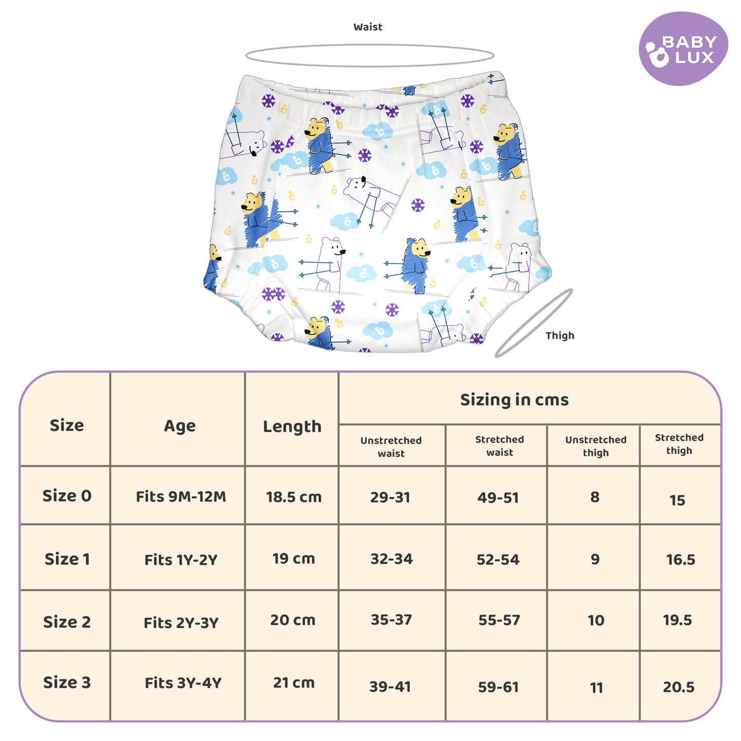Babylux POTTY PROS Reusable Padded Underwear