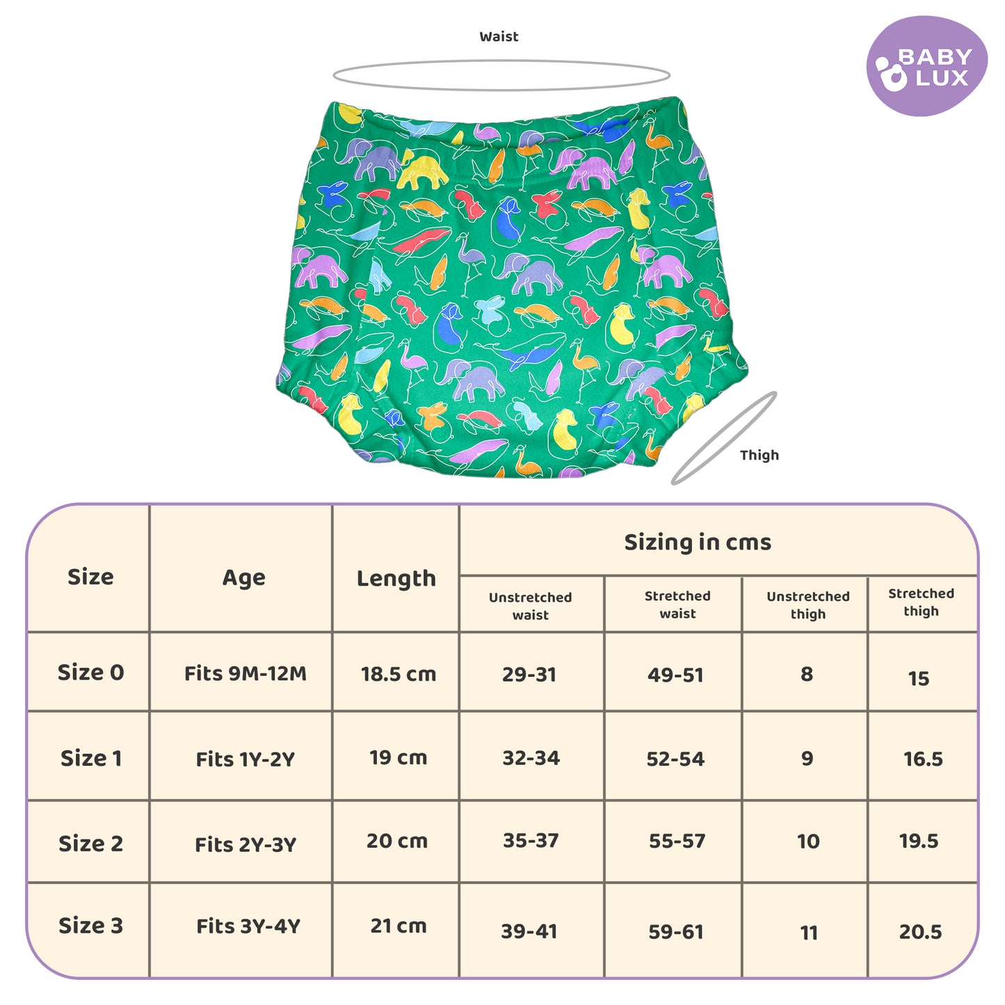 Babylux POTTY PROS Reusable Padded Underwear
