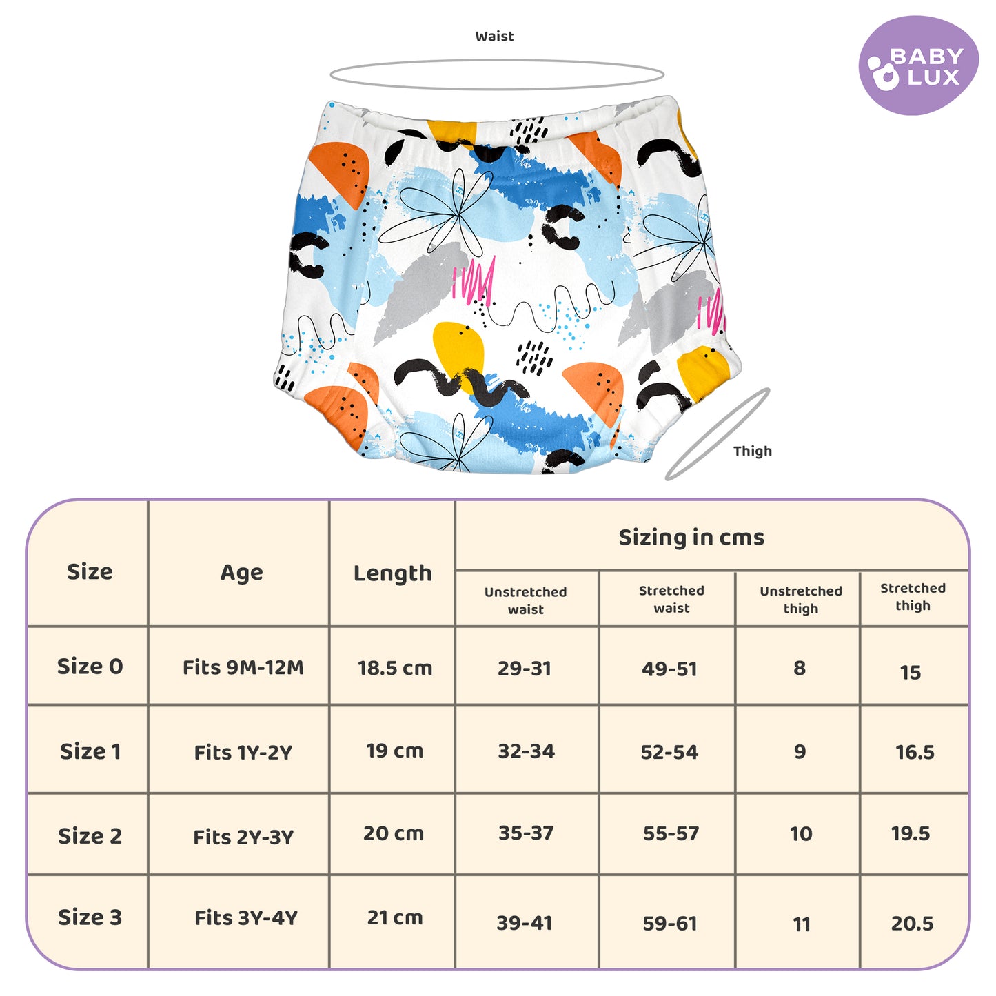 Babylux POTTY PROS Reusable Padded Underwear