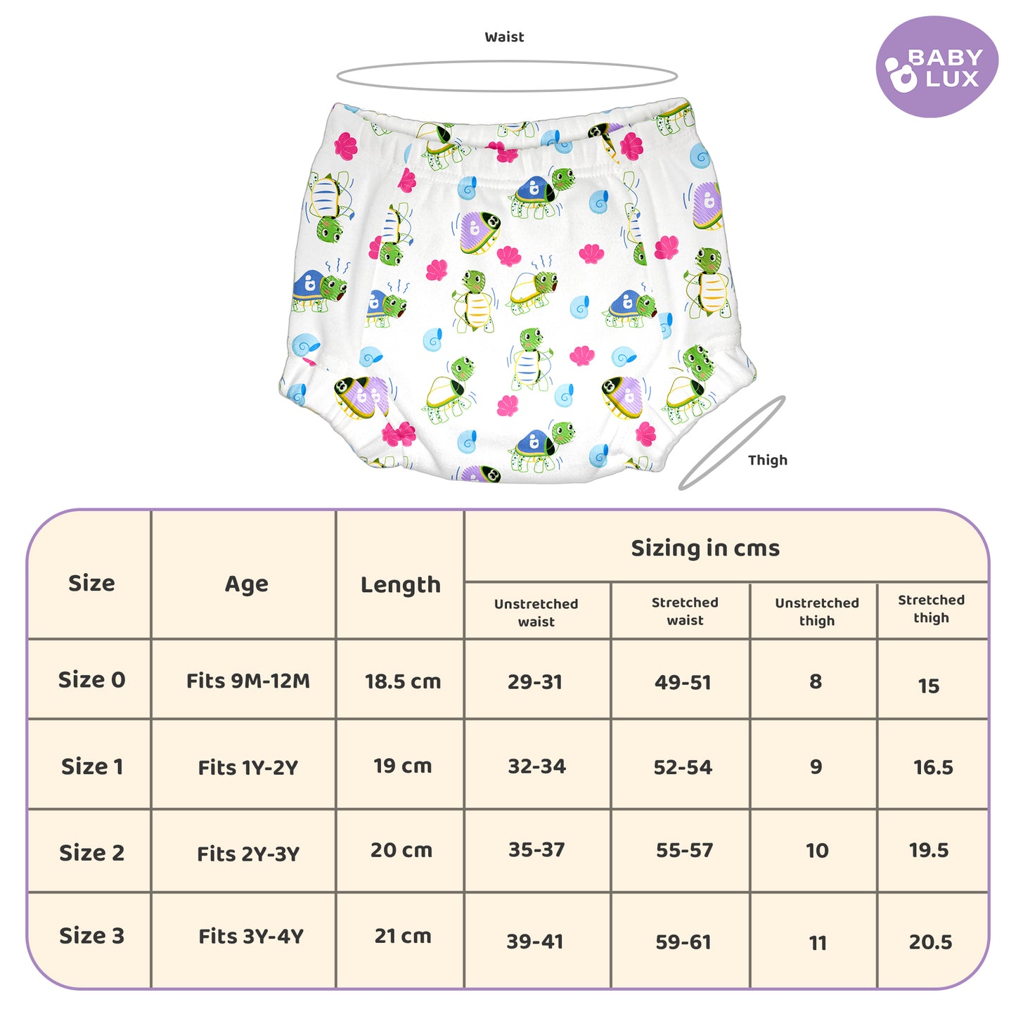 Babylux POTTY PROS Reusable Padded Underwear