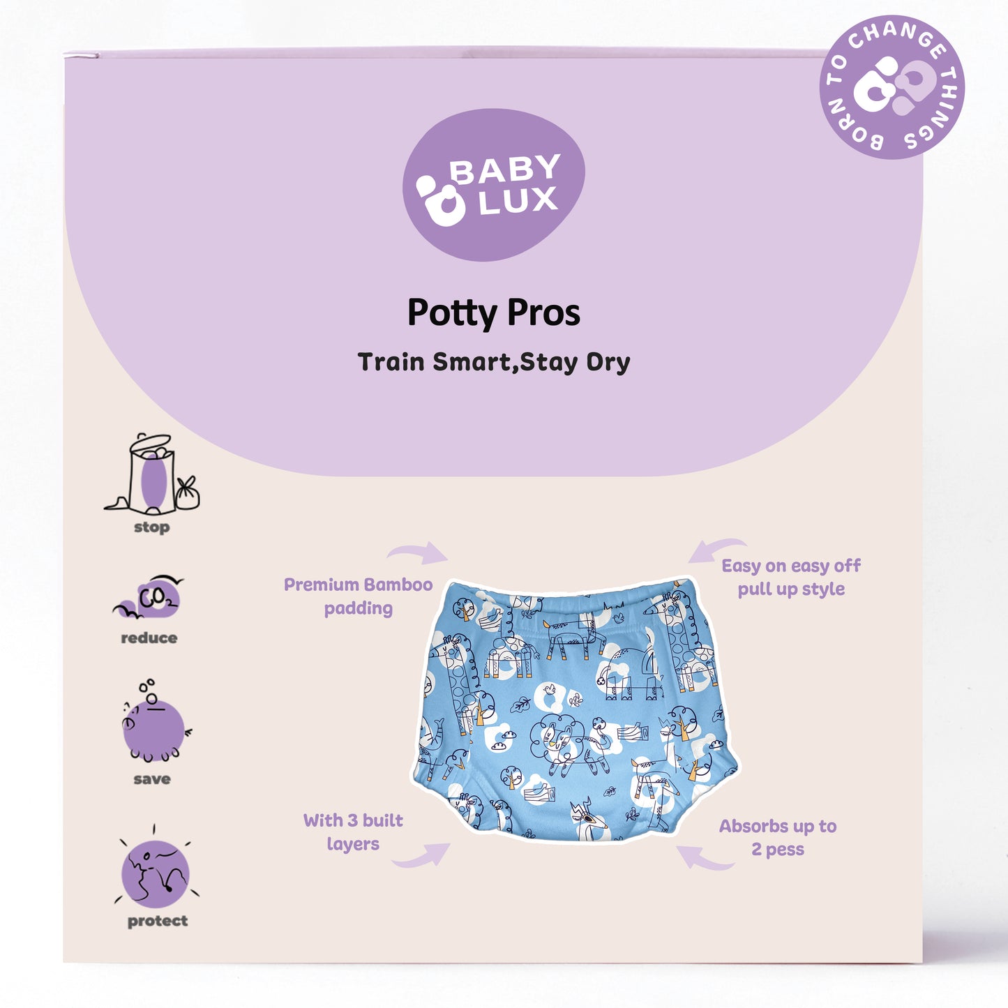 Babylux POTTY PROS Reusable Padded Underwear
